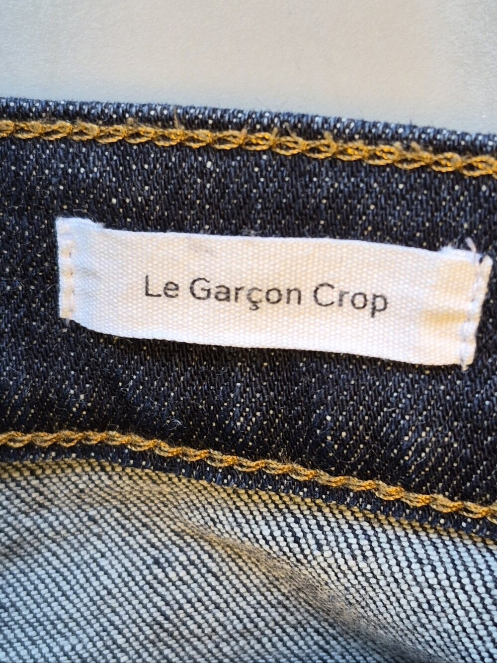 Frame Le Garcon Crop Jeans Released Hem Covant Dark Blue Straight Ankle Sz 28 - Picture 13 of 14
